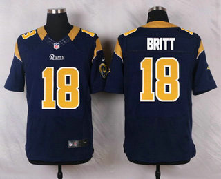 Men's Los Angeles Rams #18 Kenny Britt Navy Blue Team Color NFL Nike Elite Jersey