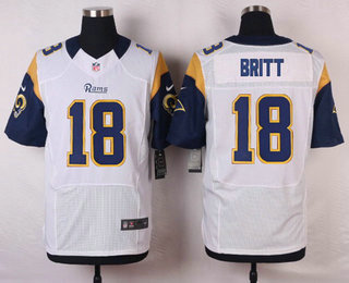 Men's Los Angeles Rams #18 Kenny Britt White Road NFL Nike Elite Jersey