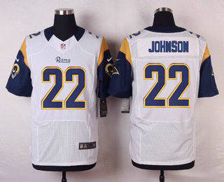 Men's Los Angeles Rams #22 Trumaine Johnson White Road NFL Nike Elite Jersey