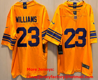 Men's Los Angeles Rams #23 Kyren Williams Limited Yellow Vapor Jersey