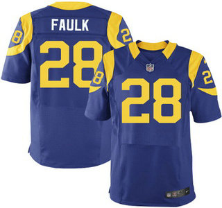 Men's Los Angeles Rams #28 Marshall Faulk Royal Blue Retired Player NFL Nike Elite Jersey