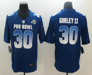 Men's Los Angeles Rams #30 Todd Gurley II Royal Blue 2019 Pro Bowl Stitched NFL Nike Game Jersey