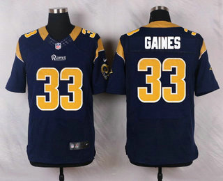 Men's Los Angeles Rams #33 E.J. Gaines Navy Blue Team Color NFL Nike Elite Jersey