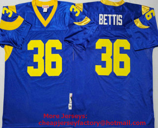 Men's Los Angeles Rams #36 Jerome Bettis Light Blue Throwback Jersey by Mitchell & Ness