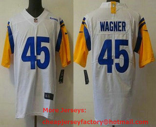 Men's Los Angeles Rams #45 Bobby Wagner 2021 White Vapor Untouchable Limited Stitched Football Jersey