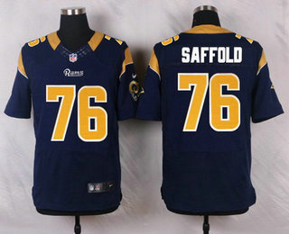 Men's Los Angeles Rams #76 Rodger Saffold Navy Blue Team Color NFL Nike Elite Jersey