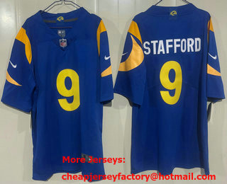 Men's Los Angeles Rams #9 Matthew Stafford Limited Blue Vapor Jersey