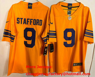 Men's Los Angeles Rams #9 Matthew Stafford Limited Yewllow Vapor Jersey