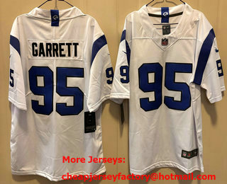 Men's Los Angeles Rams #95 Myles Garrett Limited White 2026 Vapor Jersey