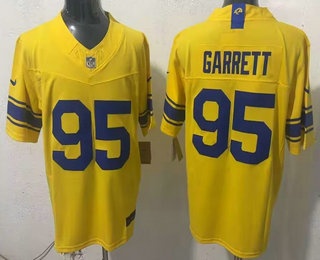 Men's Los Angeles Rams #95 Myles Garrett Limited Yellow FUSE 2026 Vapor Jersey