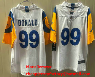 Men's Los Angeles Rams #99 Aaron Donald Limited White 2026 Vapor Jersey