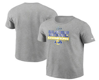 Men's Los Angeles Rams 2022 Heathered Gray Super Bowl LVI Champions Locker Room Trophy Collection T-Shirt