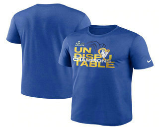 Men's Los Angeles Rams 2022 Royal Super Bowl LVI Champions Slogan T-Shirt