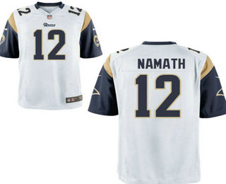 Men's Los Angeles Rams Nike #12 Joe Namath White Road NFL Nike Elite Jersey