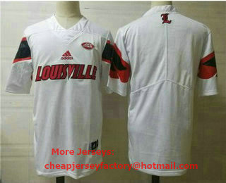Men's Louisville Cardinals Blank White College Football Jersey