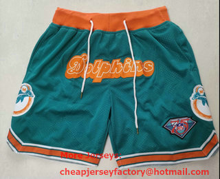 Men's Miami Dolphins Aqua 75th Just Don Shorts