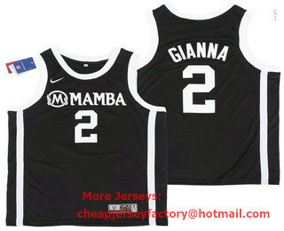 Men's Mamba #2 Gianna Black College Basketball Swingman Stitched Nike Jersey