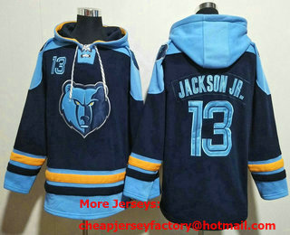 Men's Memphis Grizzlies #13 Jaren Jackson Jr Navy Ageless Must Have Lace Up Pullover Hoodie