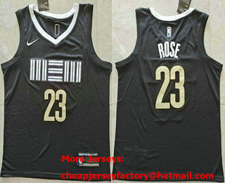 Men's Memphis Grizzlies #23 Derrick Rose Black 2023 City Icon Swingman Jersey