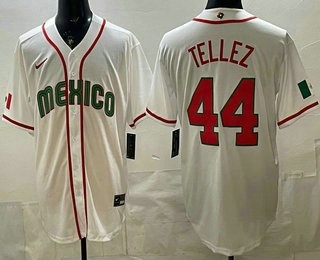Men's Mexico #44 Rowdy Tellez White 2026 World Baseball Classic Cool Base Jersey