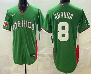 Men's Mexico #8 Jonathan Aranda Green 2026 World Baseball Classic Cool Base Jersey
