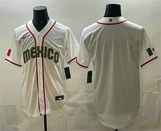 Men's Mexico Blank White 2026 World Classic Baseball Jersey