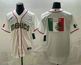 Men's Mexico Team Big Logo White 2026 World Classic Baseball Jersey