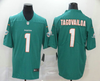 Men's Miami Dolphins #1 Tua Tagovailoa Green 2020 Vapor Untouchable Stitched NFL Nike Limited Jersey