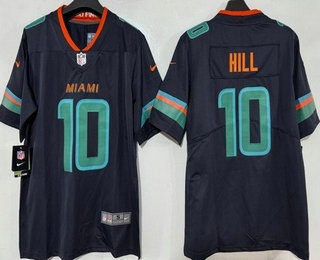 Men's Miami Dolphins #10 Tyreek Hill Limited Black Rivalries Vapor Jersey