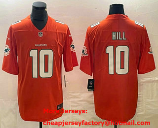Men's Miami Dolphins #10 Tyreek Hill Orange 2021 Vapor Stitched Nike Limited Jersey