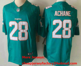 Men's Miami Dolphins #28 DeVon Achane Aqua Vapor FUSE Limited Stitched Jersey