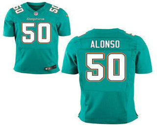 Men's Miami Dolphins #50 Aqua Green Aqua Green Team Color NFL Nike Elite Jersey