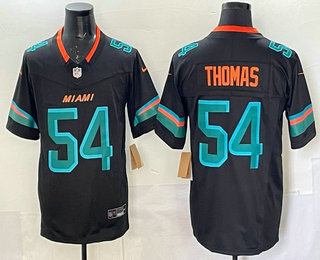 Men's Miami Dolphins #54 Zach Thomas Limited Black Rivalries FUSE Vapor Jersey
