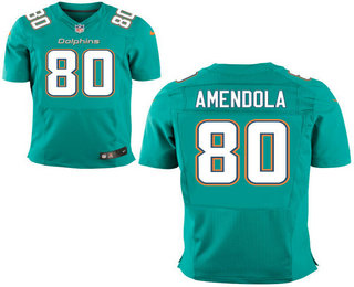 Men's Miami Dolphins #80 Danny Amendola Green Team Color Stitched NFL Nike Elite Jersey