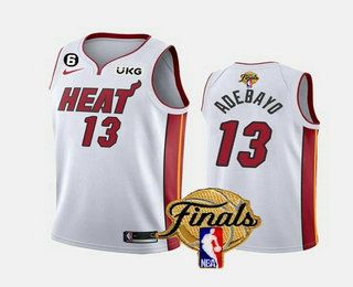 Men's Miami Heat #13 Bam Adebayo White 2023 Finals Association Edition With 6 Patch Stitched Jersey