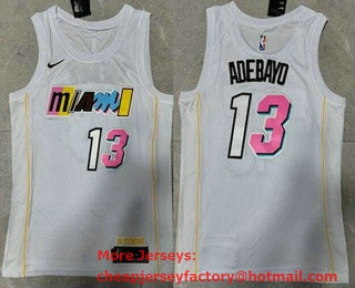 Men's Miami Heat #13 Edrice Adebayo White 2022 Icon Swingman Jersey