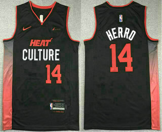 Men's Miami Heat #14 Tyler Herro Black 2023 City Icon Sponsor Swingman Jersey