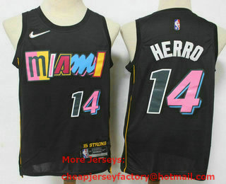 Men's Miami Heat #14 Tyler Herro Black Diamond 2022 City Edition Swingman Stitched Jersey