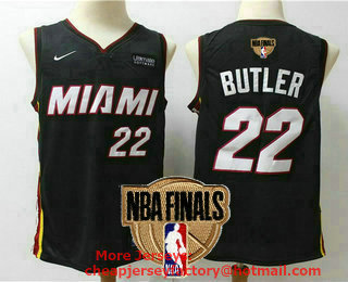 Men's Miami Heat #22 Jimmy Butler Black 2020 NBA Finals Patch NBA Finals Patch Nike Swingman Ultimate Software Stitched NBA Jersey