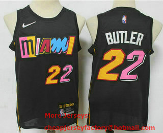 Men's Miami Heat #22 Jimmy Butler Black Diamond 2022 City Edition Swingman Stitched Jersey