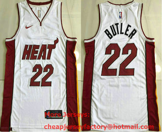 Men's Miami Heat #22 Jimmy Butler White 2021 Nike AU Stitched NBA Jersey