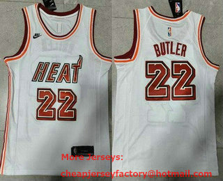 Men's Miami Heat #22 Jimmy Butler White 2022 Icon Swingman Jersey