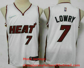 Men's Miami Heat #7 Kyle Lowry White Nike 75th Anniversary Diamond 2021 Stitched Jersey