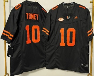 Men's Miami Hurricanes #10 Malachi Toney Black College Football Jersey