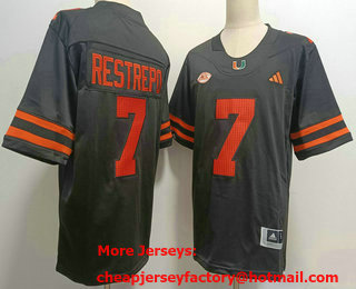 Men's Miami Hurricanes #7 Xavier Restrepo Black FUSE College Football Jersey