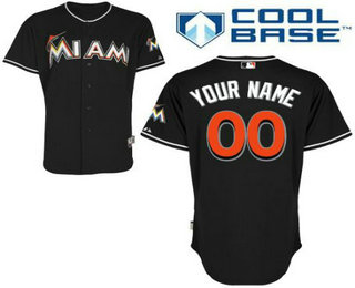 Men's Miami Marlins Black Customized Jersey