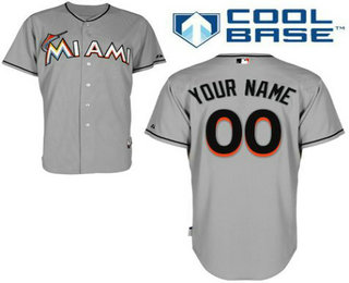 Men's Miami Marlins Gray Customized Jersey