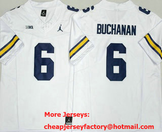 Men's Michigan Wolverines #6 JJ Buchanan Limited White FUSE 2026 College Football Jersey