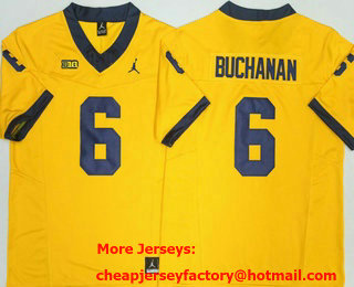 Men's Michigan Wolverines #6 JJ Buchanan Limited Yellow FUSE 2026 College Football Jersey