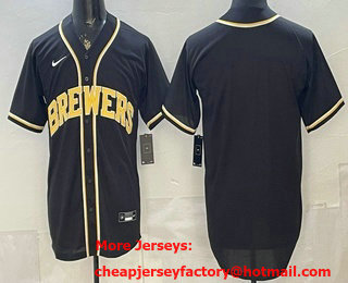 Men's Milwaukee Brewers Blank 2026 Black Fashion Cool Base Jersey